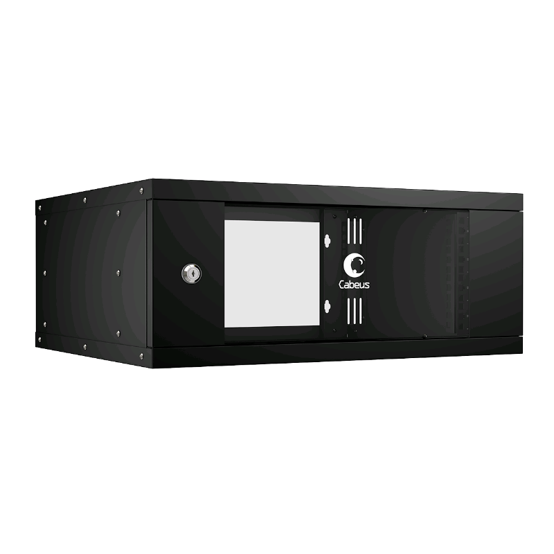 Шкаф телекоммуникационный настенный 19" 4U, серия LIGHT разборный, дверь стекло, цвет черный