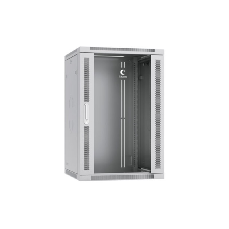 Шкаф телекоммуникационный настенный разобранный 19" 18U 600x350x901mm (ШхГхВ) дверь стекло, цвет серый (RAL 7035)