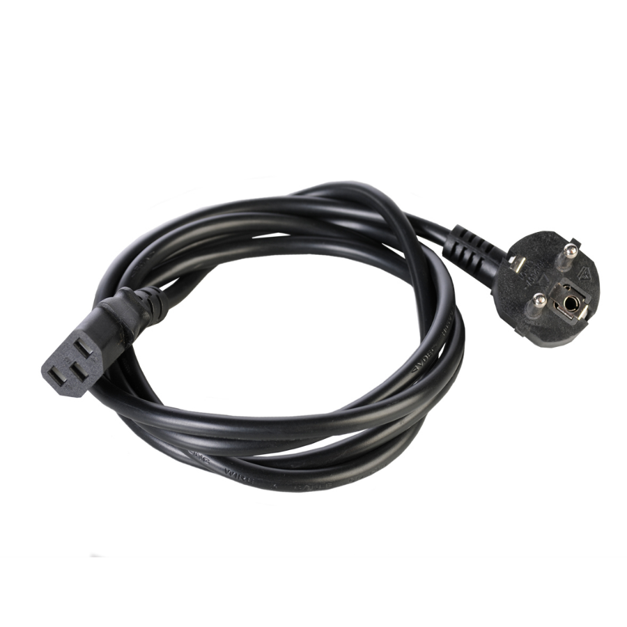 Шнур (кабель) питания с заземлением IEC 60320 C13/EU-Schuko, 10А/250В (3x1,0), длина 5,0 м.