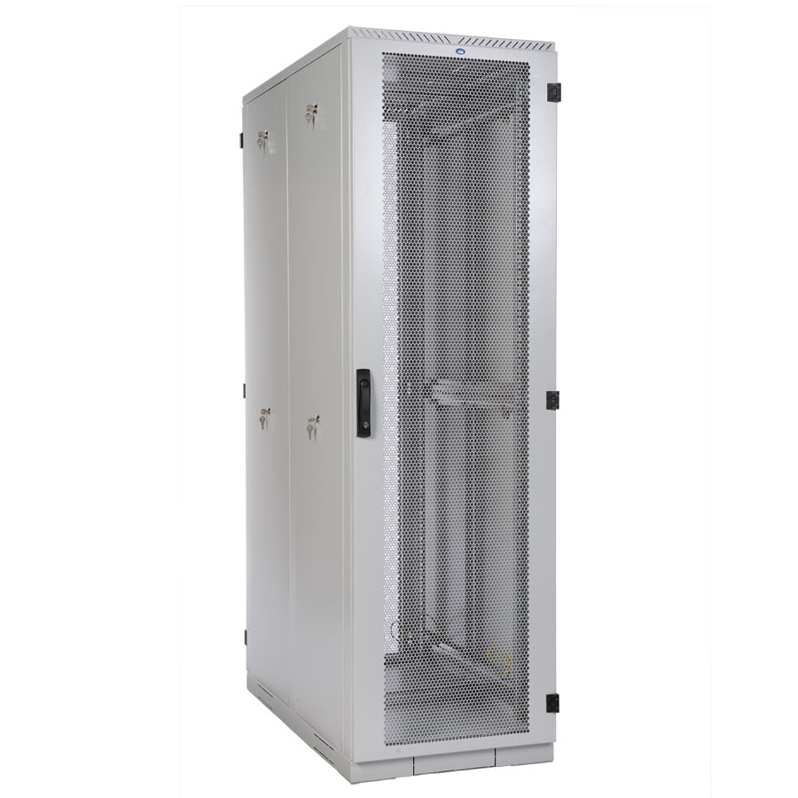 Шкаф серверный напольный 45U (800 × 1000) дверь перфорированная, задние двойные перфорированные