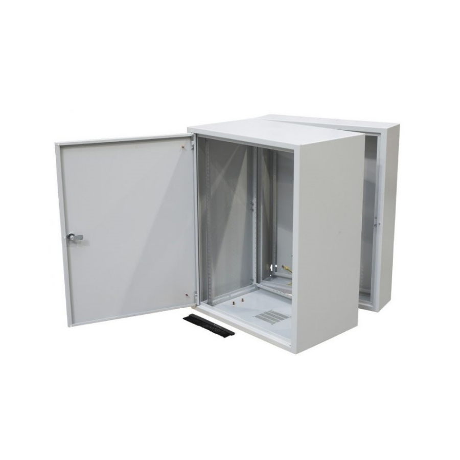 Шкаф настенный 19-дюймовый (19"), серия SD2 , 6U, 337x600х500, двухсекционный, со стальной дверью, цвет серый (RAL 7035) (SD-206)
