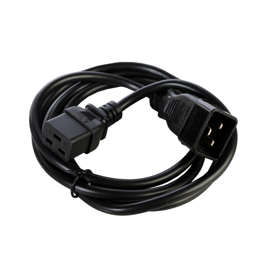 Шнур (кабель) питания с заземлением IEC 60320 C19/IEC 60320 C20, 16А/250В (3x1,5), длина 1,8 м.