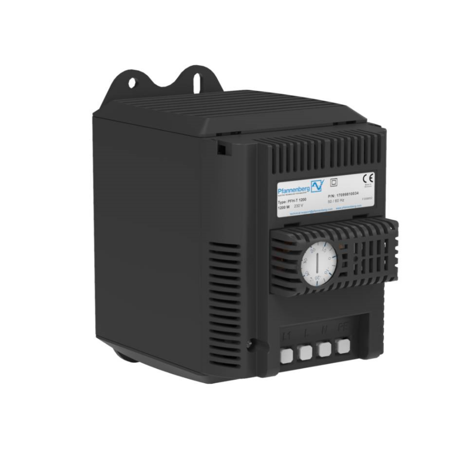 PFH-T 800 230V Нагреватель Pfannenberg PFH, 142х88х139 мм (ВхШхГ), 800Вт, на DIN-рейку, для шкафов, 230V, с термостатом