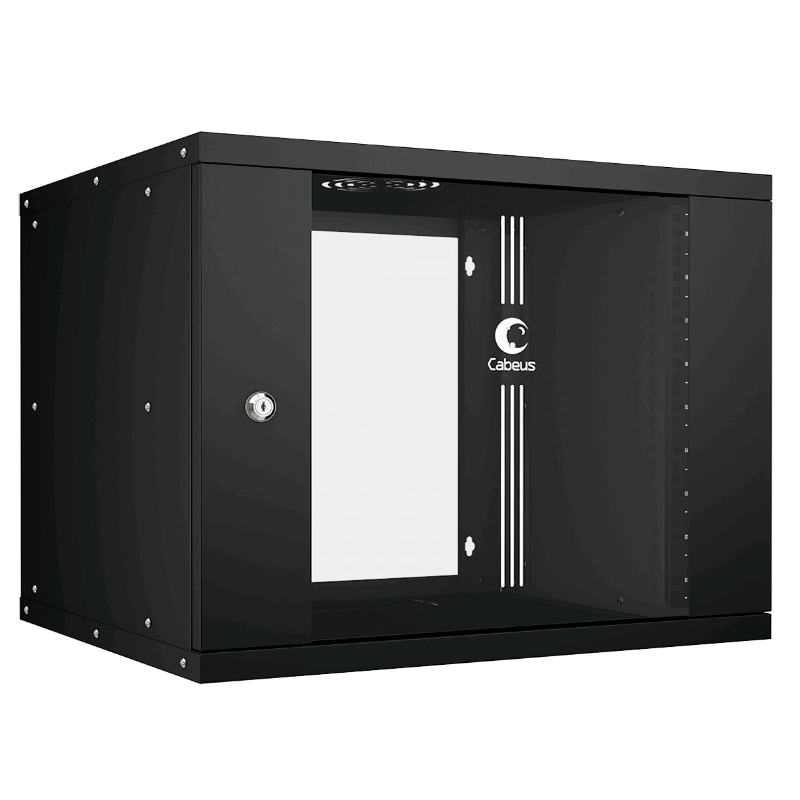 Шкаф телекоммуникационный настенный 19" 9U, серия LIGHT разборный, дверь стекло, цвет черный
