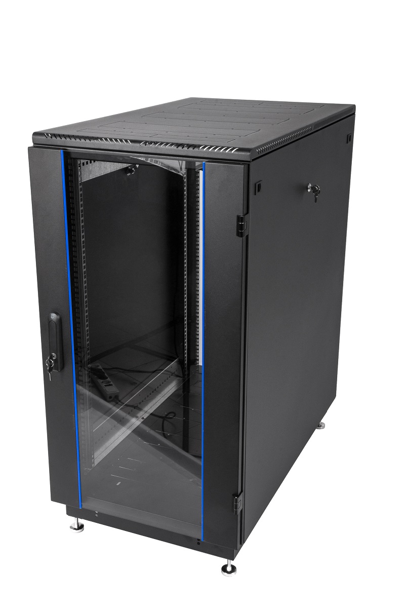  Купить Шкаф телекоммуникационный напольный 22U (600 × 600) дверь стекло, цвет чёрный