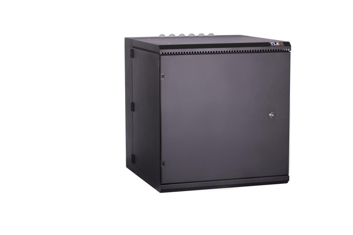 Настенный двухсекционный шкаф 19", 15U, металлическая дверь, промышленный, степень защиты IP55, Ш600хВ771хГ600мм, черный.
