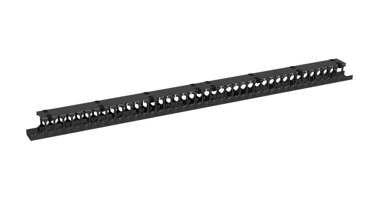 Органайзер кабельный вертикальный, 42U, для шкафов серий TFR-R, TFI-R и TFA, Ш97хГ110мм, металлический, с пластиковыми пальцами, с крепежом, цвет черн