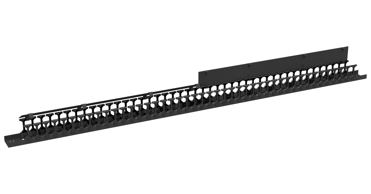 Органайзер кабельный вертикальный, 47U, для шкафов серий TFR-R, TFI-R и TFA, Ш97хГ110мм, металлический, с пластиковыми пальцами, с крепежом, цвет черн