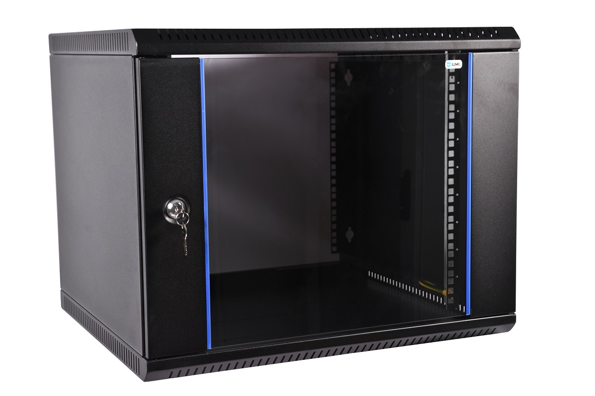  Купить Шкаф телекоммуникационный настенный разборный ЭКОНОМ 12U (600 × 650) дверь стекло, цвет черный