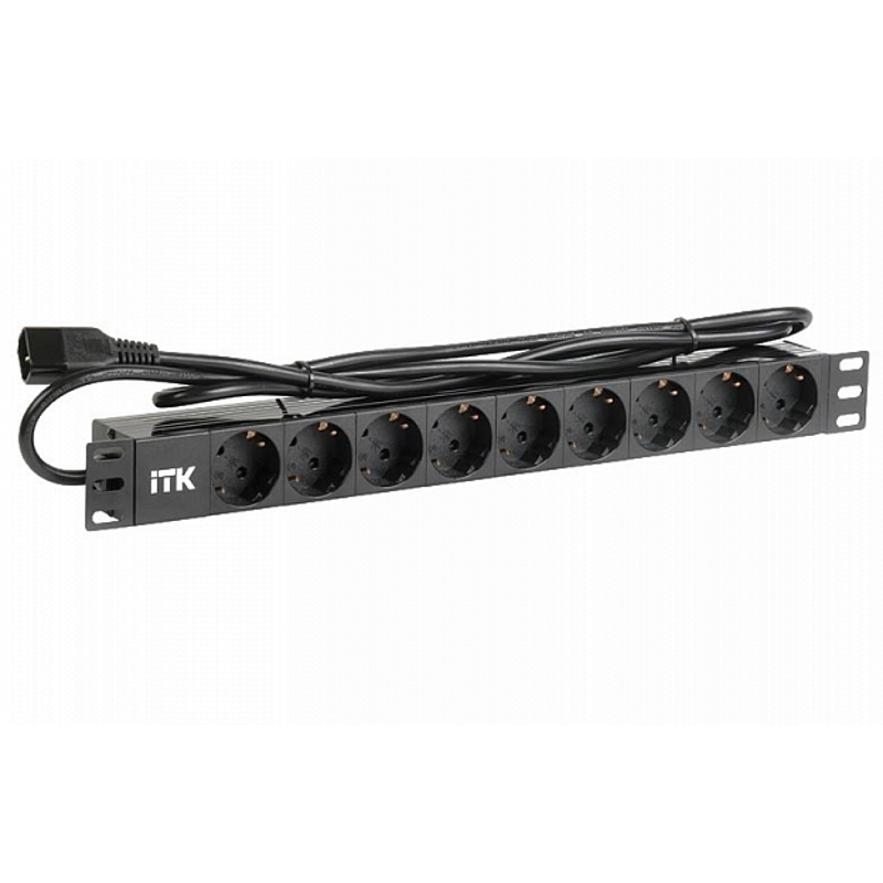 ССД PH22-9D2 ITK PDU 9 розеток нем. ст, 1U, шнур 2м вилка С14 ал.проф
