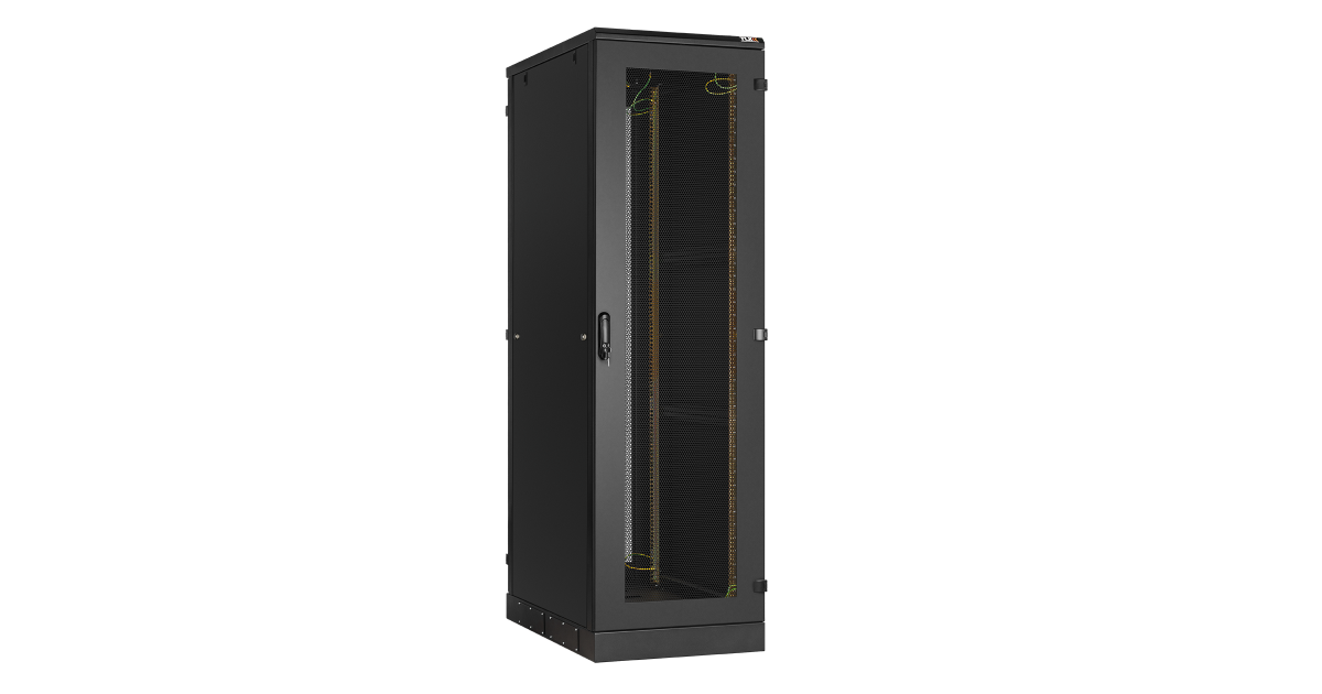 Напольный шкаф 19", 33U, перфорированная передняя и задняя дверь, боковые металические Ш600хВ1660хГ1000мм, в разобранном виде, черный