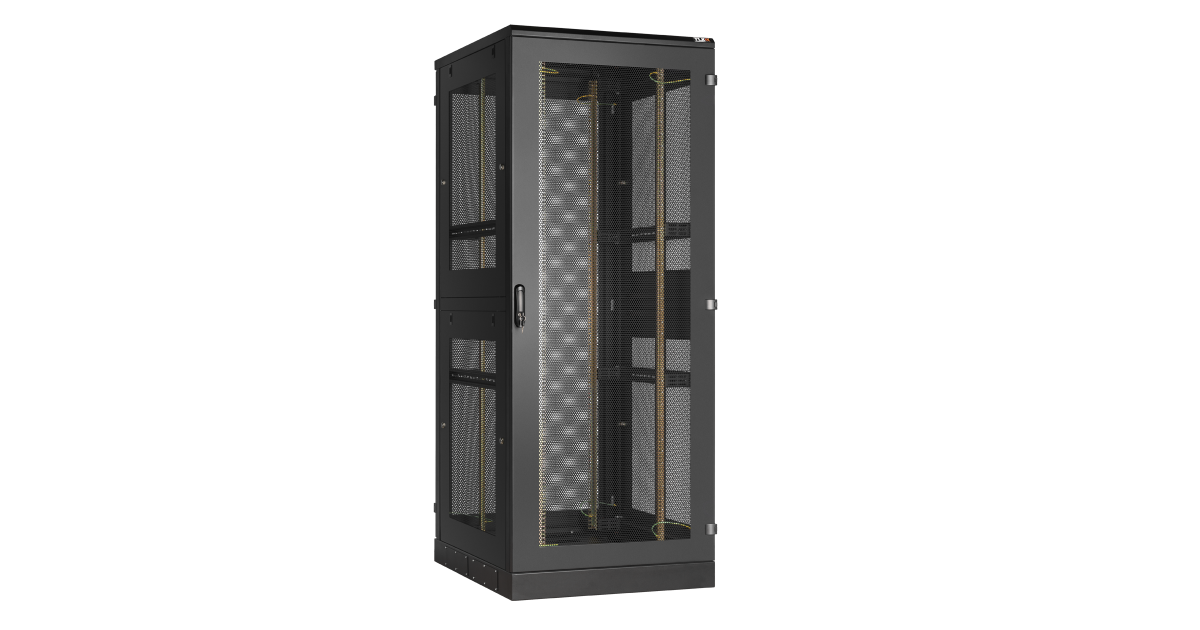 Напольный шкаф 19", 47U, перфорированные двери, перфорированные двухуровневые стенки, Ш800хВ2280хГ1000мм, в разобранном виде, черный