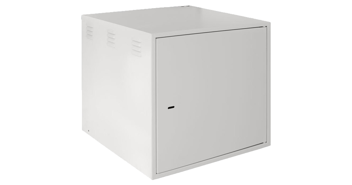 Настенный антивандальный шкаф сейфового типа, 12U, Ш600хВ600хГ600мм, серый 