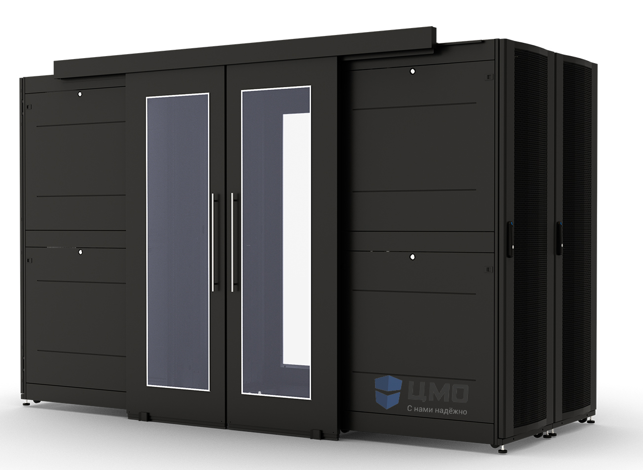 Купить Двери коридора со стеклом сдвижные 42U × (900-1250 мм) для шкафов серии ШТК-СП-42.×.×