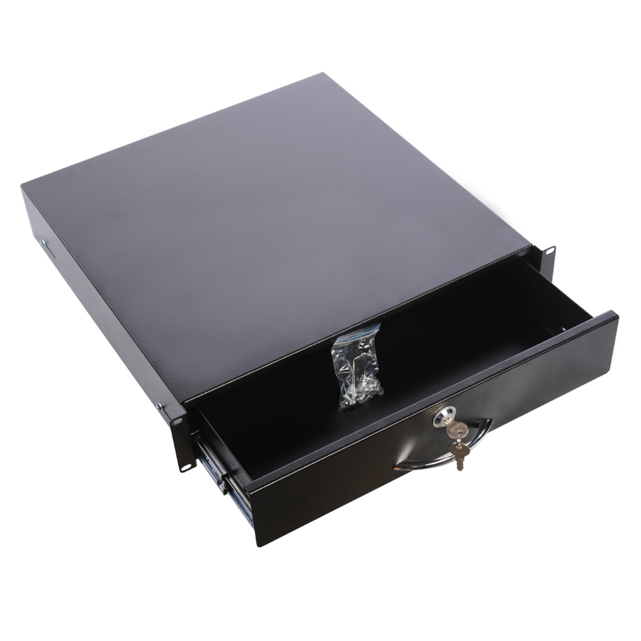 Полка (ящик) для документации 3U, цвет черный