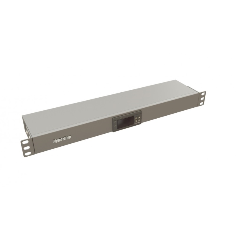 Микропроцессорная контрольная панель,1U, для всех шкафов 19'', подключение до двух устройств, датчик температуры, кабель питания, цвет серый (RAL 7035
