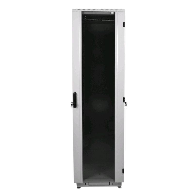 Шкаф телекоммуникационный напольный 42U (800х800) дверь стекло