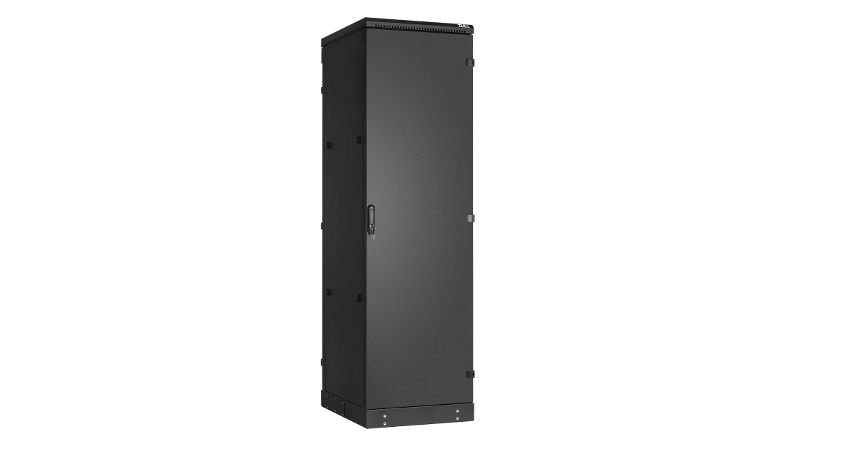 Напольный шкаф 19", 42U, промышленный, цельнометаллические двери, степень защиты IP54, Ш600хВ2070хГ800мм, черный