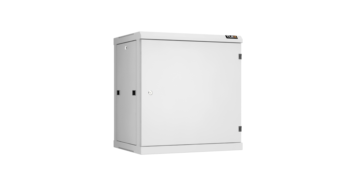 Настенный разборный шкаф TLK 19", 12U, металлическая дверь, Ш600хВ636хГ450мм, 2 пары монтажных направляющих, серый