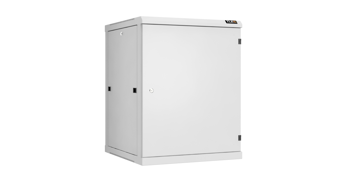 Настенный разборный шкаф TLK 19", 15U, металлическая дверь, Ш600хВ770хГ600мм, 2 пары монтажных направляющих, серый
