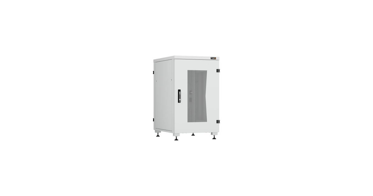 Напольный шкаф серии Lite II 19", 18U, стеклянная дверь, цельнометаллические стенки и задняя дверь, Ш600хВ974хГ800мм, в разобранном виде, серый