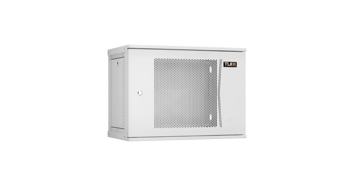 Настенный разборный шкаф TLK 19", 9U, перфорированная дверь, Ш600хВ436хГ350мм, 1 пара монтажных направляющих, серый