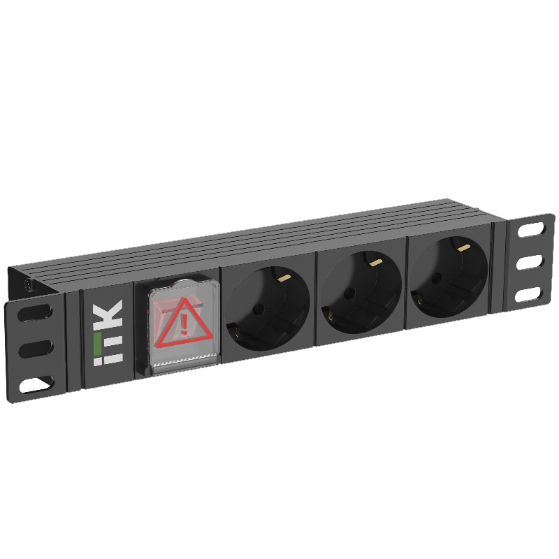 ITK PDU 3 розетки нем. ст. LED 1U вх. С14 10"