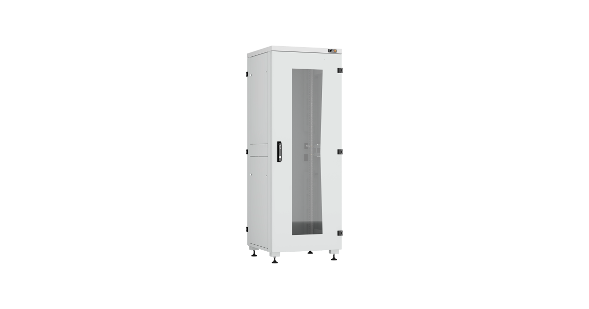 Напольный шкаф серии Lite II 19", 33U, стеклянная дверь, цельнометаллические двухуровневые стенки и задняя дверь, Ш600х1641хГ600мм, в разобранном виде