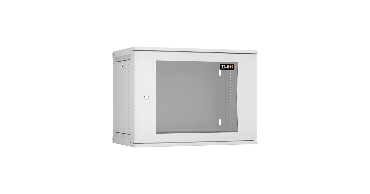 Настенный разборный шкаф TLK 19", 9U, стеклянная дверь, Ш600хВ436хГ350мм, 1 пара монтажных направляющих, серый