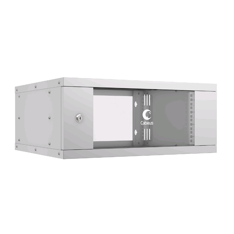 Шкаф телекоммуникационный настенный 19" 4U, серия LIGHT разборный, дверь стекло, цвет серый