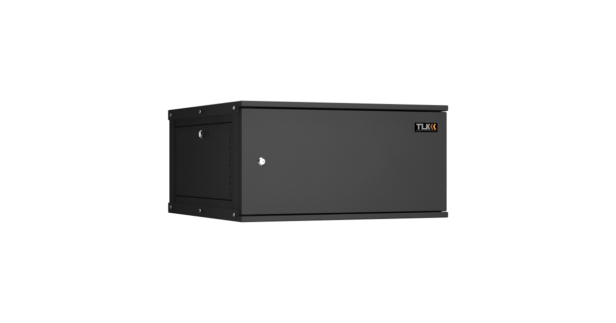 Настенный разборный шкаф TLK 19", 6U, цельнометаллическая дверь, Ш600хВ303хГ600мм, 2 пары монтажных направляющих, черный