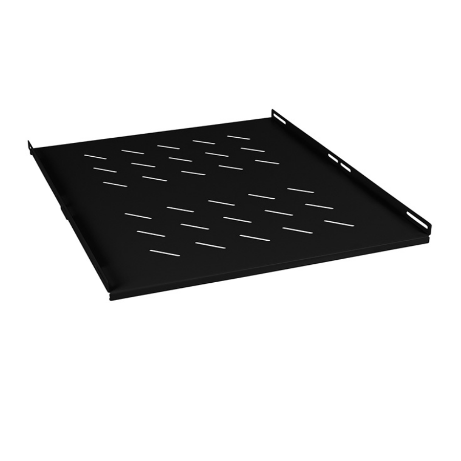 Полка 19" перфорированная глубиной 600 мм для напольных шкафов глубиной 800 мм, цвет черный (RAL 9004)
