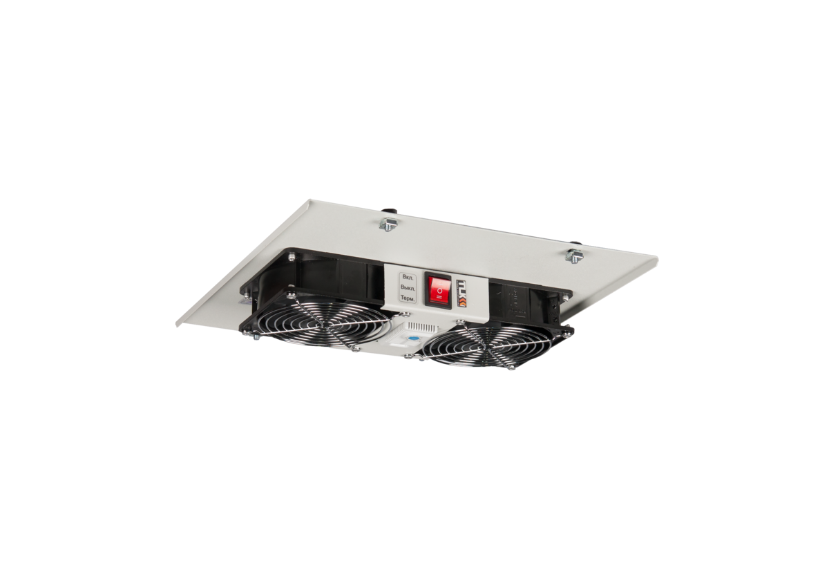 Вентиляторный блок TLK для шкафов серии TFI-R и TWI-R глубиной от 450 мм, 2 вентилятора с терморегулятором, без шнура питания, серый