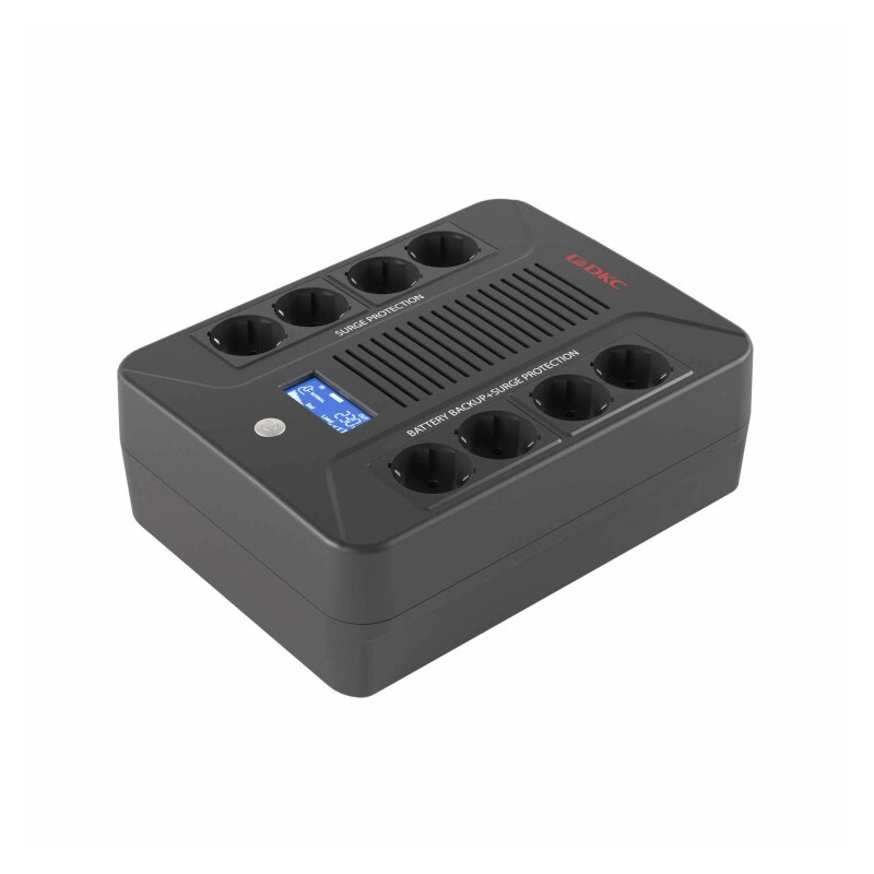 Линейно-интерактивный ИБП ДКС серии Info PDU, 600 ВА/360 Вт, 1/1,8xSchuko,  LCD, 1x7Aч