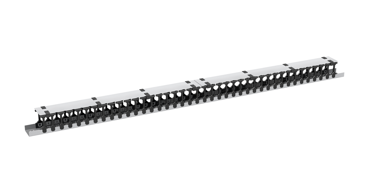 Органайзер кабельный вертикальный, 42U, для шкафов серий TFR-R, TFI-R и TFA, Ш97хГ110мм, металлический, с пластиковыми пальцами, с крепежом, цвет серы