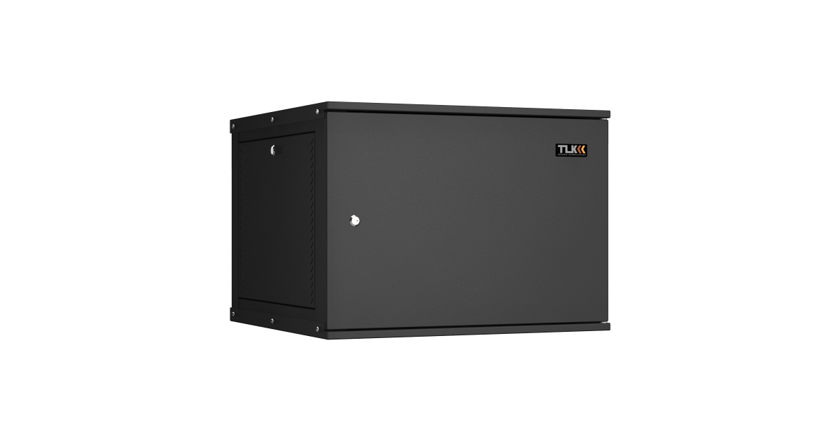 Настенный разборный шкаф TLK 19", 9U, цельнометаллическая дверь, Ш600хВ436хГ600мм, 2 пары монтажных направляющих, черный