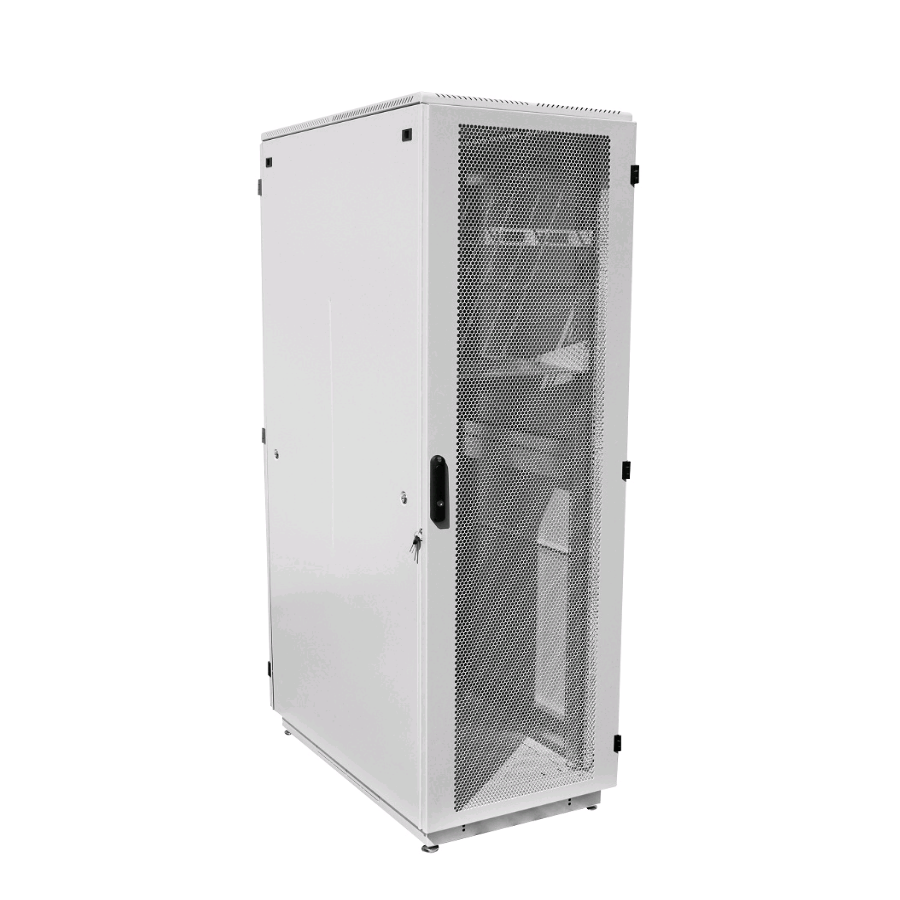 Шкаф телекоммуникационный напольный 42U (800 × 1000) дверь перфорированная, задние двойные перф.