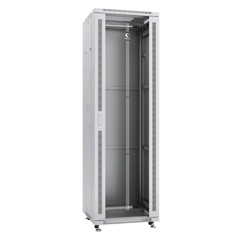Шкаф монтажный телекоммуникационный 19" напольный для распределительного и серверного оборудования 42U 600x600x2055mm (ШхГхВ) передняя стеклянная и за