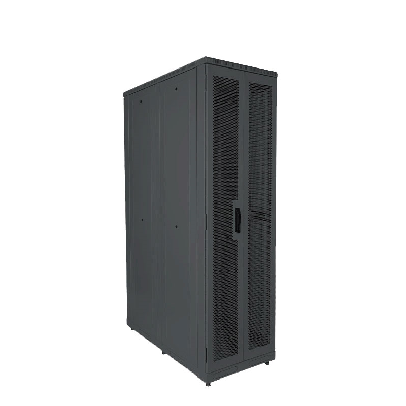 Шкаф телекоммуникационный напольный серверны черный 19",47U(600x1000) , ШТ-НП-С-47U-600-1000-П2П-Ч передняя перфорипрованная,задняя перф.двойная ССД