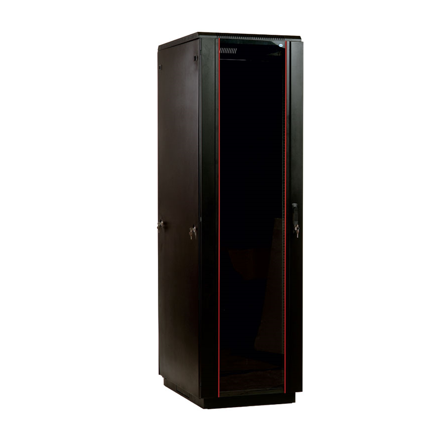 Шкаф телекоммуникационный напольный 33U (600x800) дверь стекло, цвет чёрный