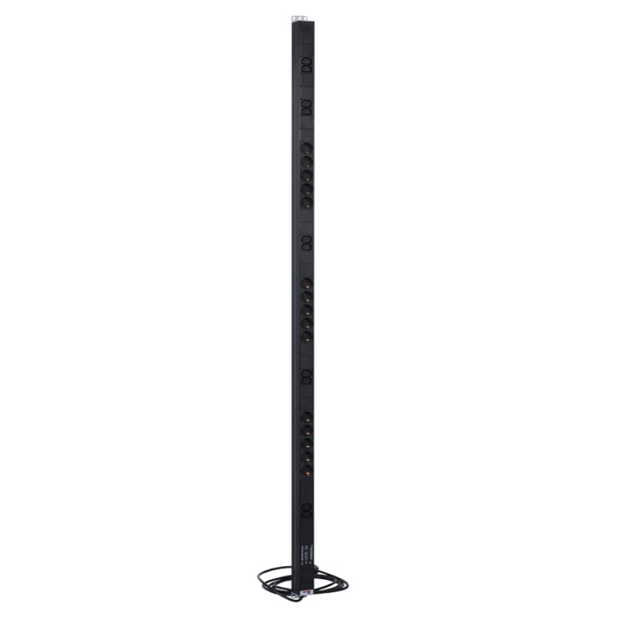 Верт блок розеток Rem-16, 1×16A, фил, инд, 15S, 10C13, 1820мм, 42-48U, шнур 3м