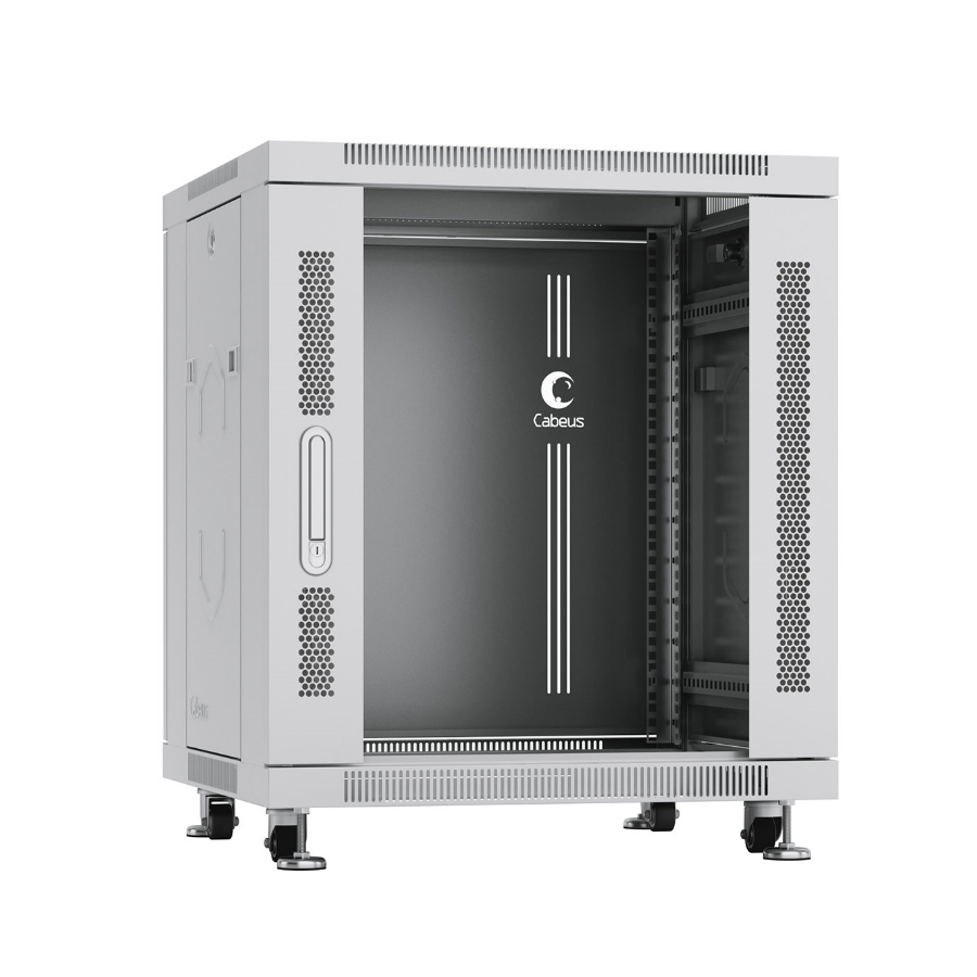 Шкаф монтажный телекоммуникационный 19" напольный для распределительного и серверного оборудования 12U 600x600x730mm (ШхГхВ) пе