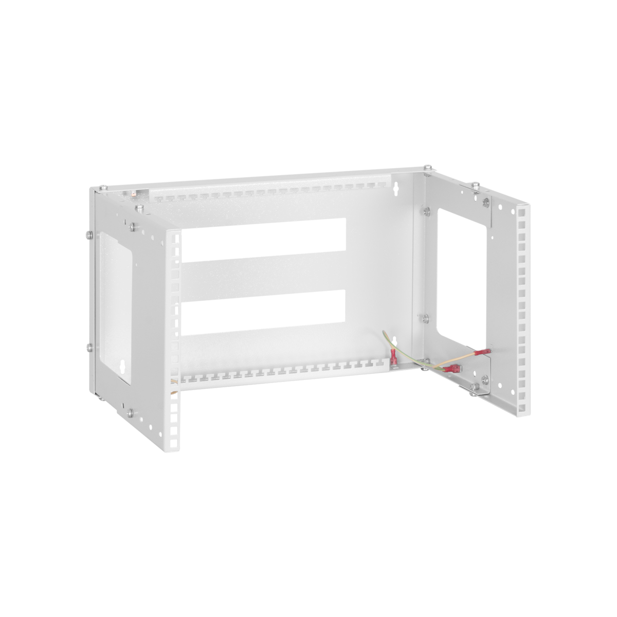 Настенная регулируемая монтажная рама 19", 6U, Ш505хВ277мм, глубина 233-350мм, серая RAL 7035