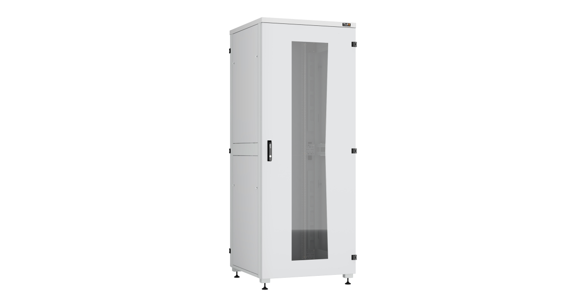 Напольный шкаф серии Lite II 19", 42U, стеклянная дверь, цельнометаллические двухуровневые стенки и задняя дверь, Ш800хВ2042хГ800мм, в разобранном вид