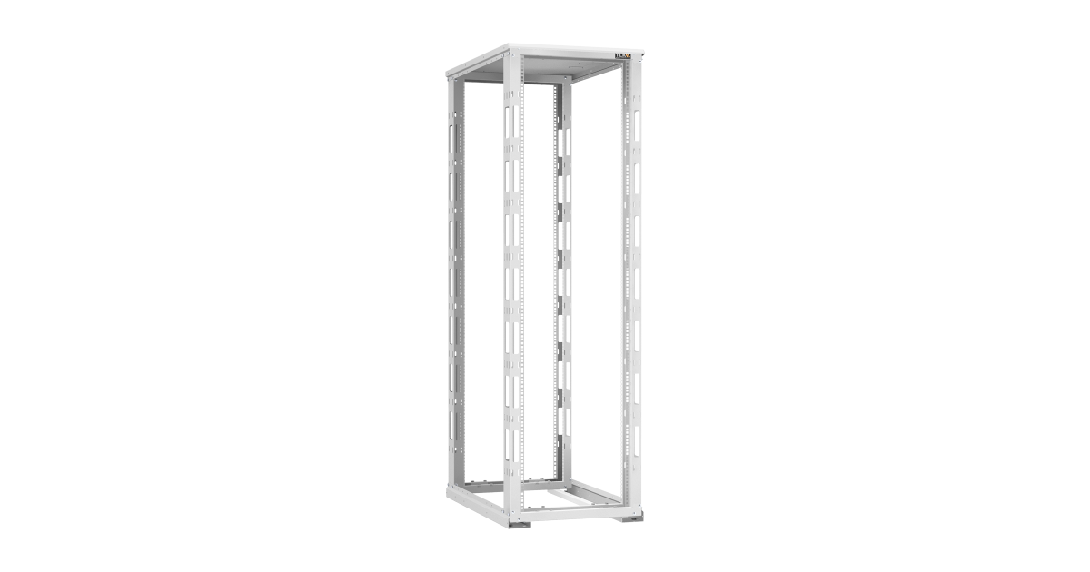 Монтажная стойка двухрамная с разборной рамой 19", 42U, Ш600xВ1995xГ1000мм, с крышей, в разобранном виде, серый