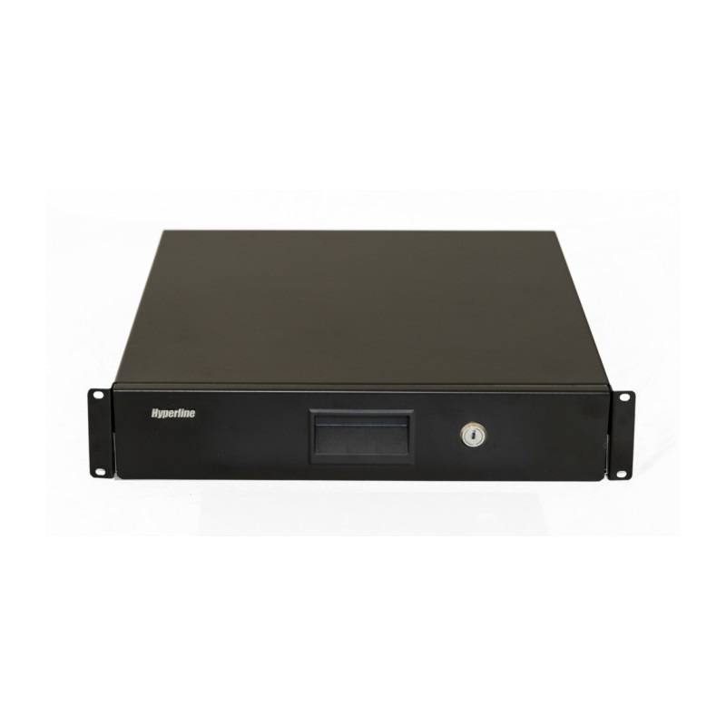Полка (ящик) для документов 2U, 88х483х460мм (ВхШхГ), цвет черный (RAL 9004)